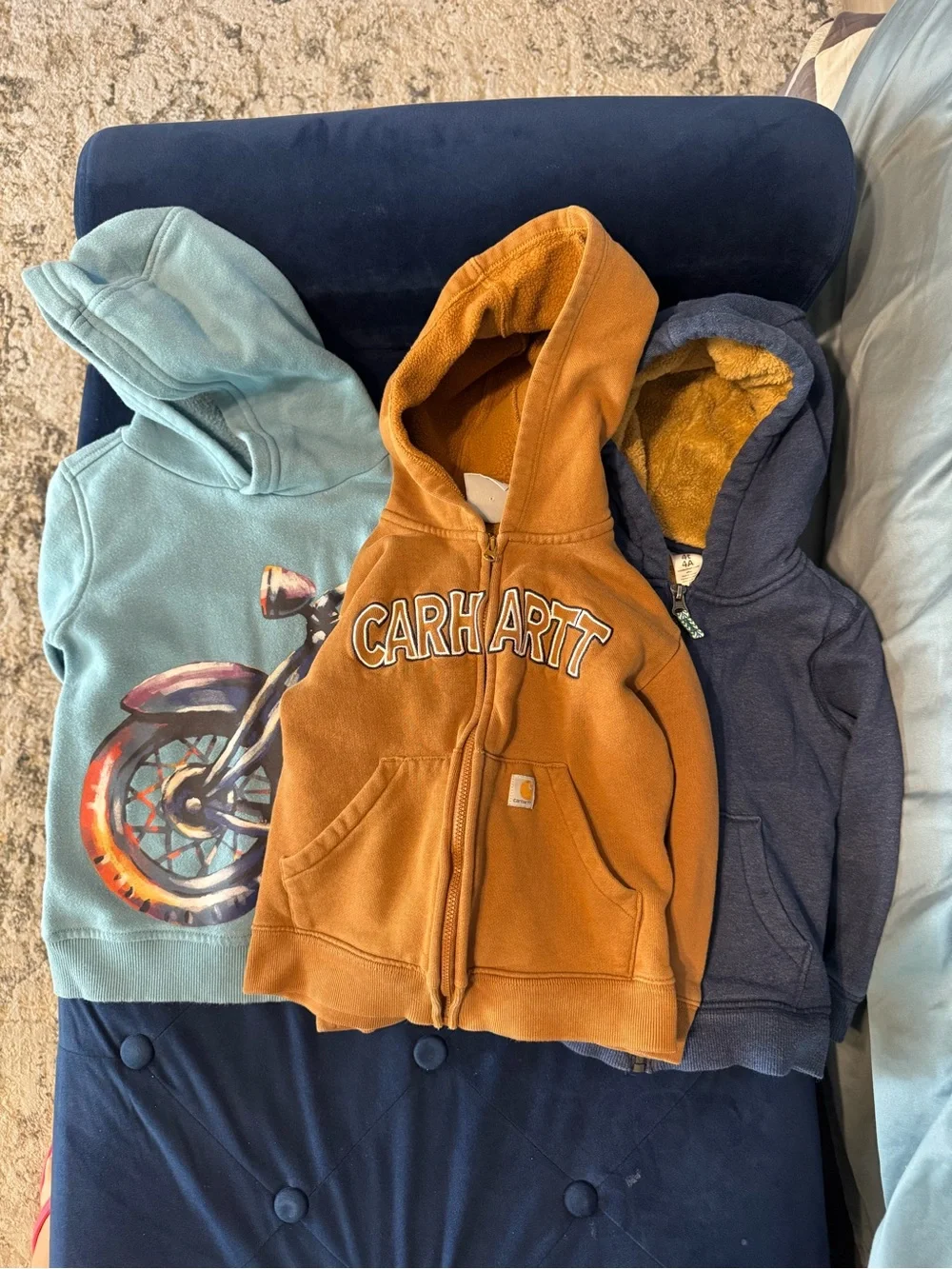 Carhartt Kids' Brown Hooded Zip Sweatshirt with Chest Logo plus 2 more